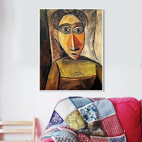 INVIN ART Framed Canvas Giclee Print Art 1907 Buste de femme3 by Pablo Picasso Wall Art Living Room Home Office Decorations