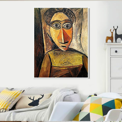 INVIN ART Framed Canvas Giclee Print Art 1907 Buste de femme3 by Pablo Picasso Wall Art Living Room Home Office Decorations