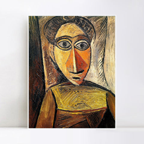 INVIN ART Framed Canvas Giclee Print Art 1907 Buste de femme3 by Pablo Picasso Wall Art Living Room Home Office Decorations
