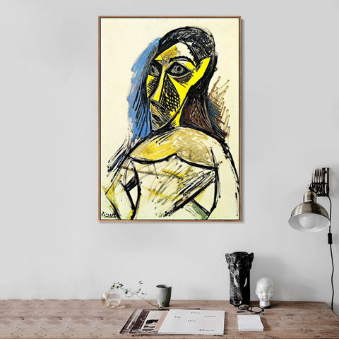 INVIN ART Framed Canvas Giclee Print Art 1907 Femme nue by Pablo Picasso Wall Art Living Room Home Office Decorations
