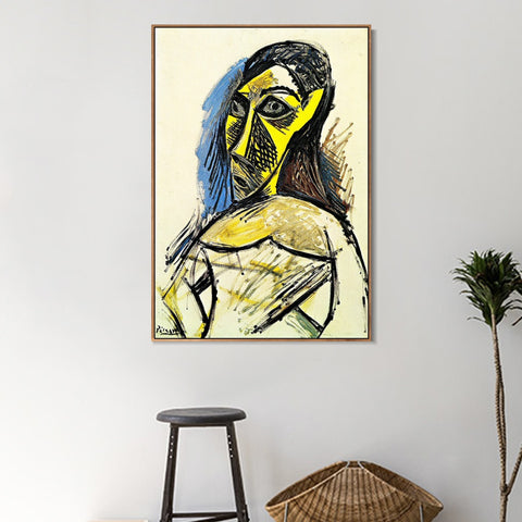 INVIN ART Framed Canvas Giclee Print Art 1907 Femme nue by Pablo Picasso Wall Art Living Room Home Office Decorations