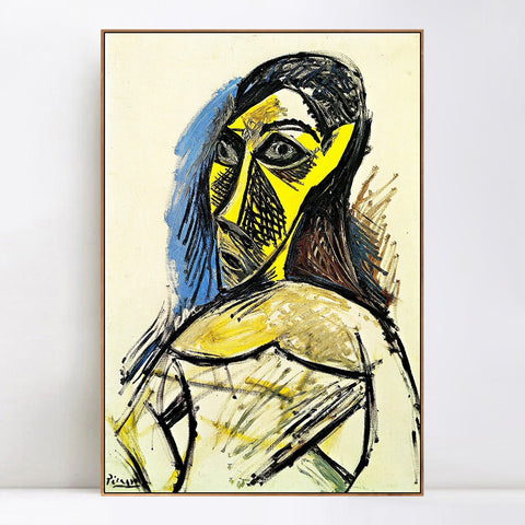 INVIN ART Framed Canvas Giclee Print Art 1907 Femme nue by Pablo Picasso Wall Art Living Room Home Office Decorations