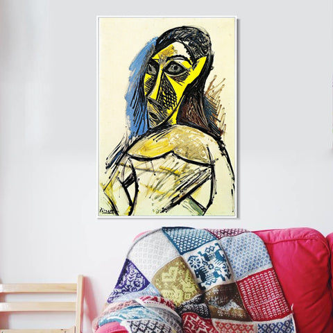 INVIN ART Framed Canvas Giclee Print Art 1907 Femme nue by Pablo Picasso Wall Art Living Room Home Office Decorations