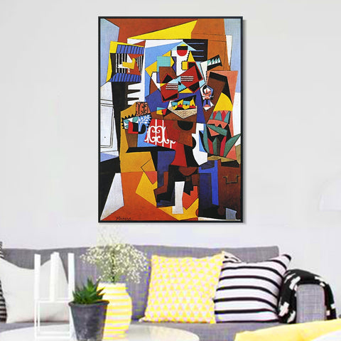 INVIN ART Framed Canvas Giclee Print Art 1923 La cage d'oiseaux by Pablo Picasso Wall Art Living Room Home Office Decorations