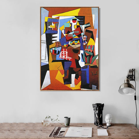 INVIN ART Framed Canvas Giclee Print Art 1923 La cage d'oiseaux by Pablo Picasso Wall Art Living Room Home Office Decorations