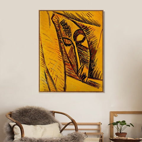 INVIN ART Framed Canvas Giclee Print Art 1907 Nu _la draperie by Pablo Picasso Wall Art Living Room Home Office Decorations