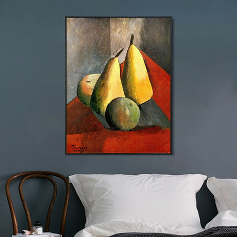INVIN ART Framed Canvas Giclee Print Art 1908 Poires et pommes by Pablo Picasso Wall Art Living Room Home Office Decorations