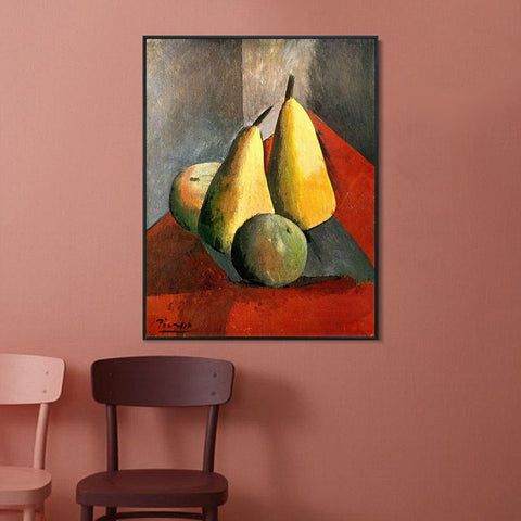 INVIN ART Framed Canvas Giclee Print Art 1908 Poires et pommes by Pablo Picasso Wall Art Living Room Home Office Decorations