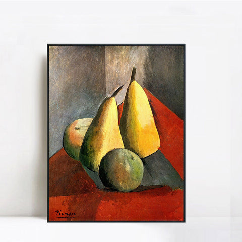INVIN ART Framed Canvas Giclee Print Art 1908 Poires et pommes by Pablo Picasso Wall Art Living Room Home Office Decorations