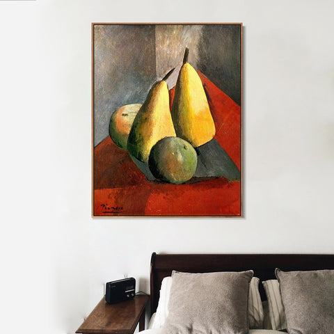 INVIN ART Framed Canvas Giclee Print Art 1908 Poires et pommes by Pablo Picasso Wall Art Living Room Home Office Decorations