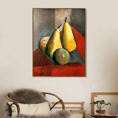 INVIN ART Framed Canvas Giclee Print Art 1908 Poires et pommes by Pablo Picasso Wall Art Living Room Home Office Decorations