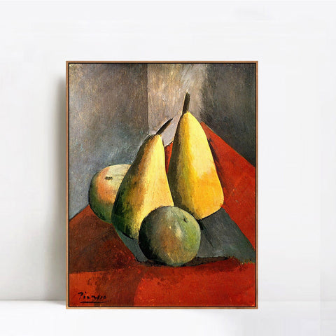 INVIN ART Framed Canvas Giclee Print Art 1908 Poires et pommes by Pablo Picasso Wall Art Living Room Home Office Decorations