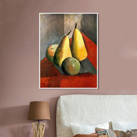 INVIN ART Framed Canvas Giclee Print Art 1908 Poires et pommes by Pablo Picasso Wall Art Living Room Home Office Decorations