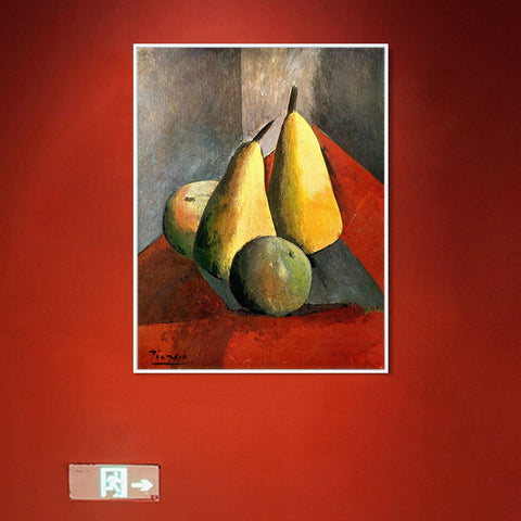 INVIN ART Framed Canvas Giclee Print Art 1908 Poires et pommes by Pablo Picasso Wall Art Living Room Home Office Decorations