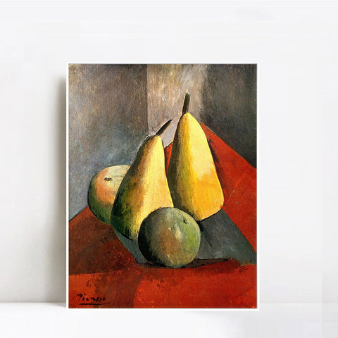 INVIN ART Framed Canvas Giclee Print Art 1908 Poires et pommes by Pablo Picasso Wall Art Living Room Home Office Decorations