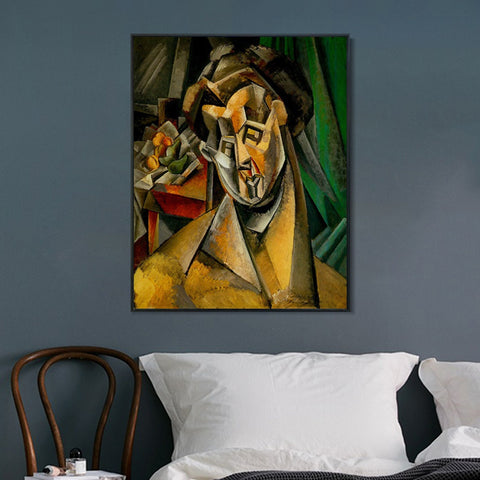 INVIN ART Framed Canvas Giclee Print Art 1909 Femme aux poires (Fernande) by Pablo Picasso Wall Art Living Room Home Office Decoration