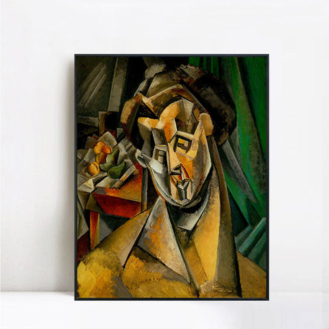 INVIN ART Framed Canvas Giclee Print Art 1909 Femme aux poires (Fernande) by Pablo Picasso Wall Art Living Room Home Office Decoration