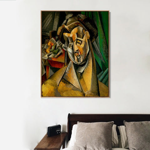 INVIN ART Framed Canvas Giclee Print Art 1909 Femme aux poires (Fernande) by Pablo Picasso Wall Art Living Room Home Office Decoration