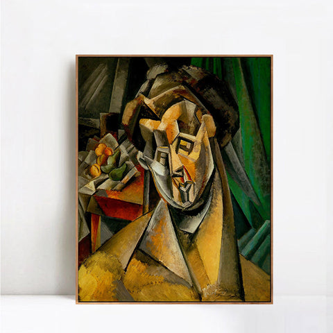 INVIN ART Framed Canvas Giclee Print Art 1909 Femme aux poires (Fernande) by Pablo Picasso Wall Art Living Room Home Office Decoration
