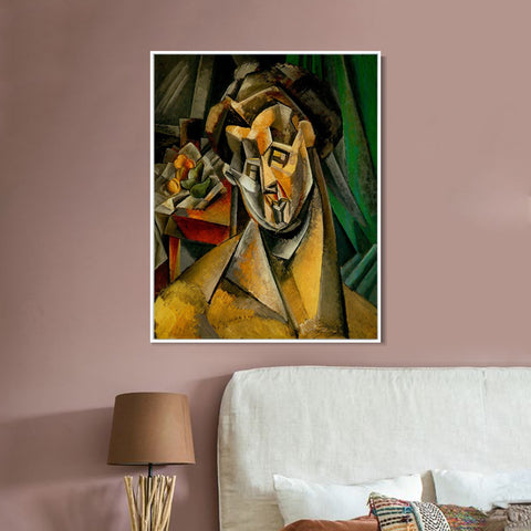 INVIN ART Framed Canvas Giclee Print Art 1909 Femme aux poires (Fernande) by Pablo Picasso Wall Art Living Room Home Office Decoration