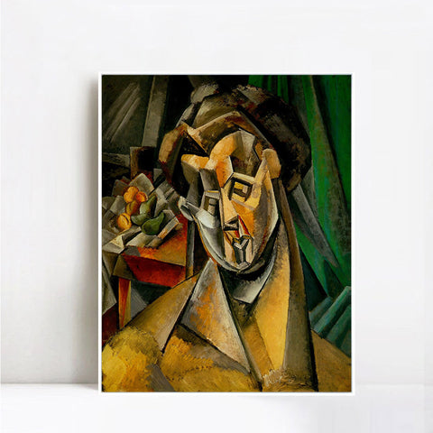 INVIN ART Framed Canvas Giclee Print Art 1909 Femme aux poires (Fernande) by Pablo Picasso Wall Art Living Room Home Office Decoration