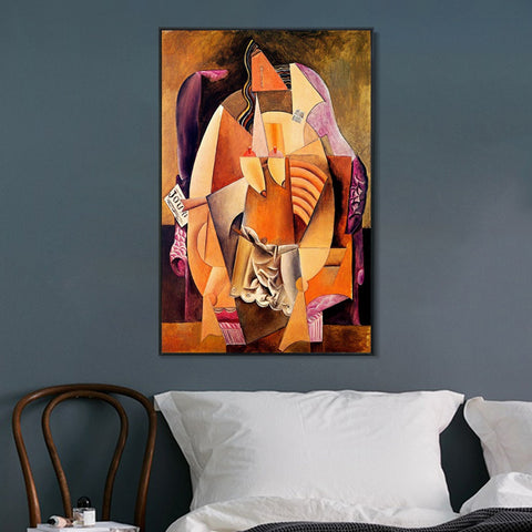INVIN ART Framed Canvas Giclee Print Art 1913 Femme en chemise assise dans un fauteuil by Pablo Picasso Wall Art Living Room Home Office Decorations