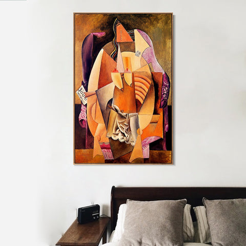 INVIN ART Framed Canvas Giclee Print Art 1913 Femme en chemise assise dans un fauteuil by Pablo Picasso Wall Art Living Room Home Office Decorations