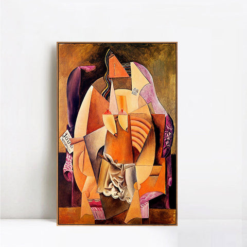 INVIN ART Framed Canvas Giclee Print Art 1913 Femme en chemise assise dans un fauteuil by Pablo Picasso Wall Art Living Room Home Office Decorations