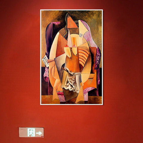 INVIN ART Framed Canvas Giclee Print Art 1913 Femme en chemise assise dans un fauteuil by Pablo Picasso Wall Art Living Room Home Office Decorations