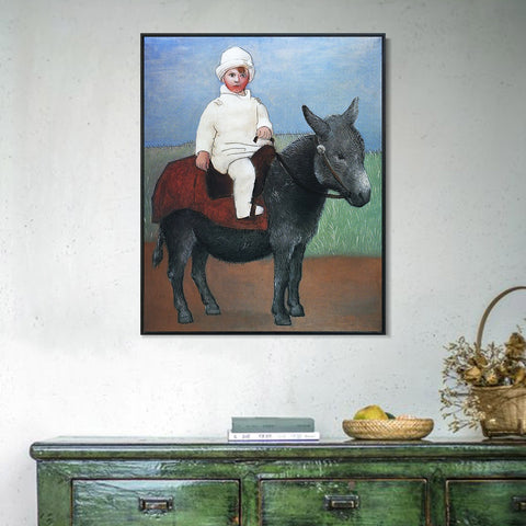 INVIN ART Framed Canvas Giclee Print Art 1923 Paul sur un by Pablo Picasso Wall Art Living Room Home Office Decorations