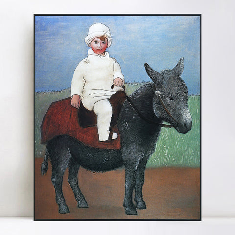 INVIN ART Framed Canvas Giclee Print Art 1923 Paul sur un by Pablo Picasso Wall Art Living Room Home Office Decorations