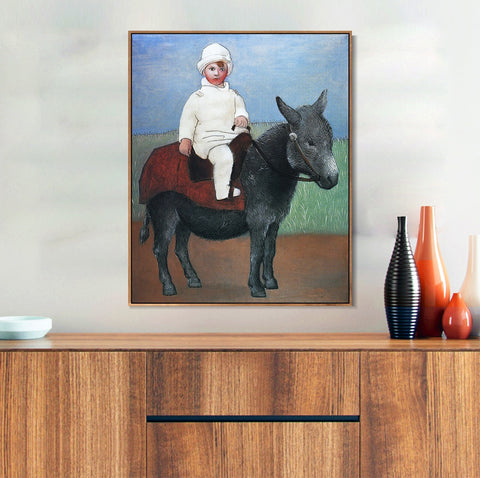 INVIN ART Framed Canvas Giclee Print Art 1923 Paul sur un by Pablo Picasso Wall Art Living Room Home Office Decorations