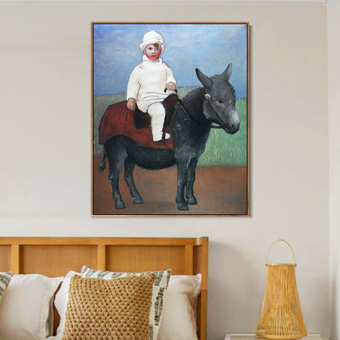 INVIN ART Framed Canvas Giclee Print Art 1923 Paul sur un by Pablo Picasso Wall Art Living Room Home Office Decorations