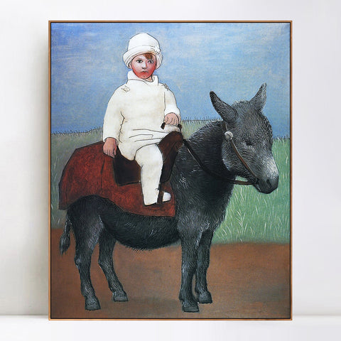 INVIN ART Framed Canvas Giclee Print Art 1923 Paul sur un by Pablo Picasso Wall Art Living Room Home Office Decorations