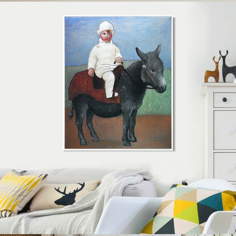 INVIN ART Framed Canvas Giclee Print Art 1923 Paul sur un by Pablo Picasso Wall Art Living Room Home Office Decorations