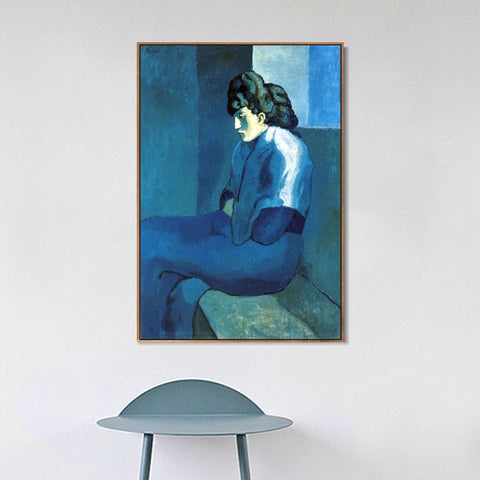 INVIN ART Framed Canvas Giclee Print Art 1901 Femme de Saint-Lazare par clair de lune by Pablo Picasso Wall Art Living Room Home Office Decorations