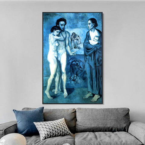 INVIN ART Framed Canvas Giclee Print Art 1903 La vie by Pablo Picasso Wall Art Living Room Home Office Decorations