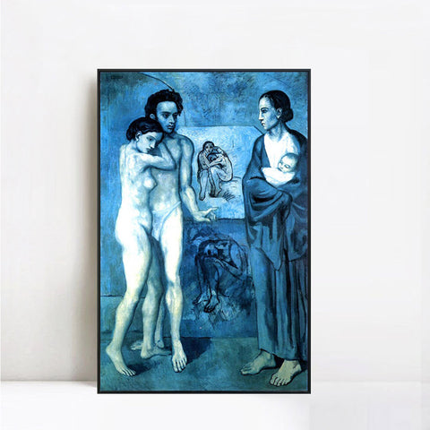 INVIN ART Framed Canvas Giclee Print Art 1903 La vie by Pablo Picasso Wall Art Living Room Home Office Decorations
