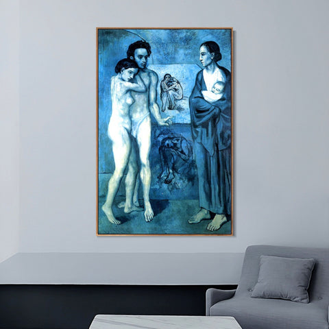 INVIN ART Framed Canvas Giclee Print Art 1903 La vie by Pablo Picasso Wall Art Living Room Home Office Decorations