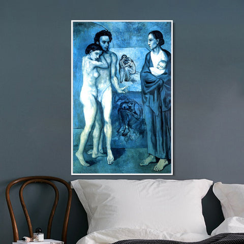 INVIN ART Framed Canvas Giclee Print Art 1903 La vie by Pablo Picasso Wall Art Living Room Home Office Decorations