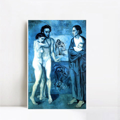 INVIN ART Framed Canvas Giclee Print Art 1903 La vie by Pablo Picasso Wall Art Living Room Home Office Decorations
