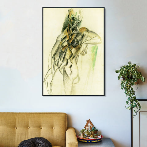 INVIN ART Framed Canvas Giclee Print Art 1909 Femme nue debout by Pablo Picasso Wall Art Living Room Home Office Decorations