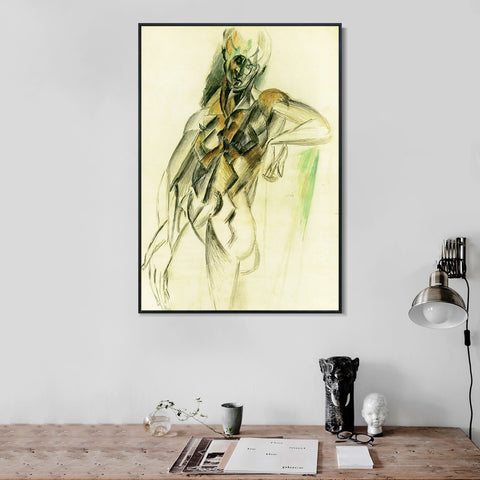 INVIN ART Framed Canvas Giclee Print Art 1909 Femme nue debout by Pablo Picasso Wall Art Living Room Home Office Decorations