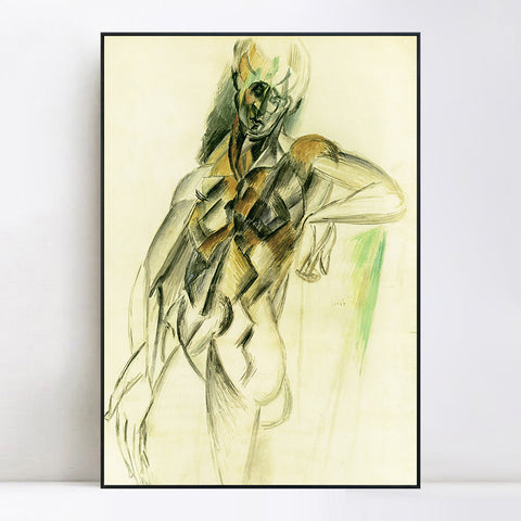 INVIN ART Framed Canvas Giclee Print Art 1909 Femme nue debout by Pablo Picasso Wall Art Living Room Home Office Decorations