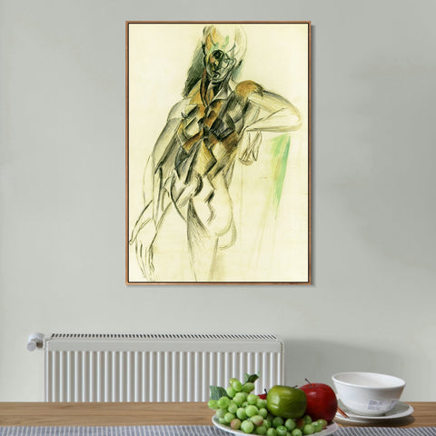 INVIN ART Framed Canvas Giclee Print Art 1909 Femme nue debout by Pablo Picasso Wall Art Living Room Home Office Decorations