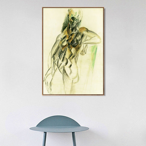 INVIN ART Framed Canvas Giclee Print Art 1909 Femme nue debout by Pablo Picasso Wall Art Living Room Home Office Decorations