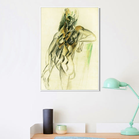 INVIN ART Framed Canvas Giclee Print Art 1909 Femme nue debout by Pablo Picasso Wall Art Living Room Home Office Decorations