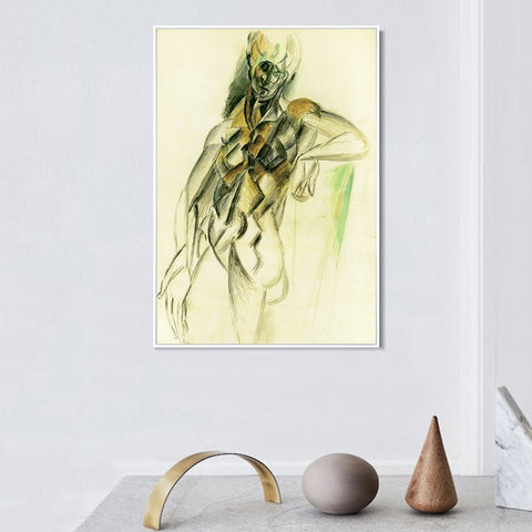 INVIN ART Framed Canvas Giclee Print Art 1909 Femme nue debout by Pablo Picasso Wall Art Living Room Home Office Decorations