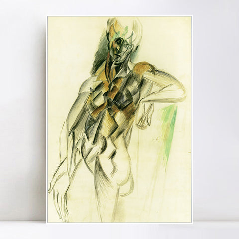 INVIN ART Framed Canvas Giclee Print Art 1909 Femme nue debout by Pablo Picasso Wall Art Living Room Home Office Decorations