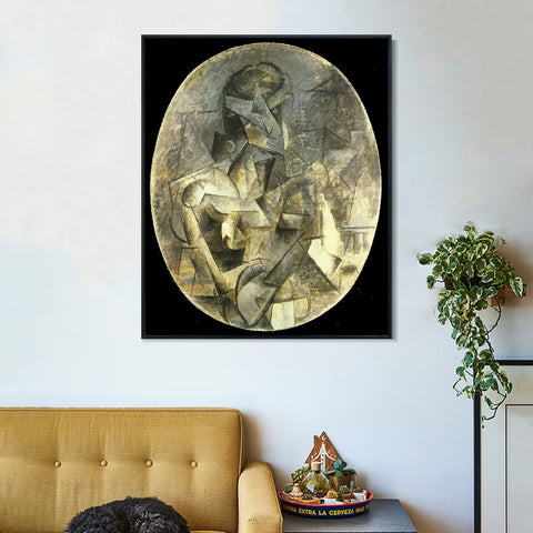 INVIN ART Framed Canvas Giclee Print Art 1910 Femme _la mandoline by Pablo Picasso Wall Art Living Room Home Office Decorations